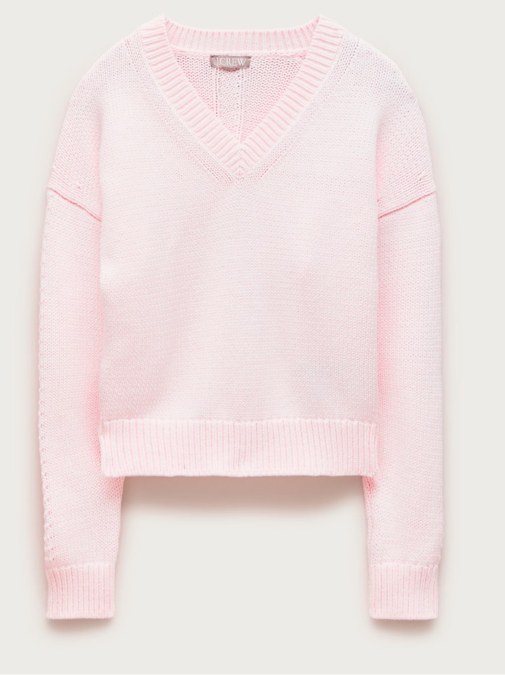 NWT J crew white rose Cotton-blend V-neck pullover sweater